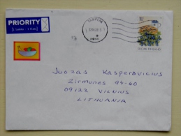 Cover From Finland To Lithuania On 2013 Berries Blueberries - Storia Postale