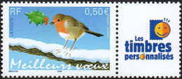 France Personnalisé N° 3621.A ** Meilleurs Voeux 04 / Rouge Gorge - Logo Les Timbres Personnalisés - Unused Stamps