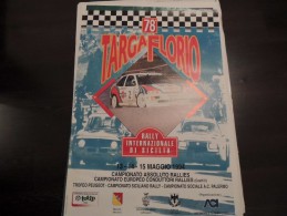 X MANIFESTO Plakat 78 TARGA FLORIO RALLY 70X100 FORD ESCORT ALFA ROMEO LANCIA A) - Autosport - F1