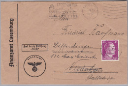 Luxemburg 1943-12-31 Brief Nach Niederkorn Weitergeleitet Nach Differdange - 1940-1944 Ocupación Alemana