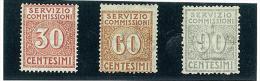 ITALIAREGNO - SERVIZIO COMMISSIONI # 1/3 - SERIE COMPLETA 3 VALORI - NUOVA GOMMA INTEGRA MNH ** ANNO 1913 - Postage Due