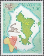 Mayotte 1999 Michel 62 Neuf ** Cote (2017) 2.00 Euro L'île Au Lagon Carte Avec Tortue Et Singe - Ongebruikt