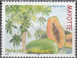 Mayotte 2004 Yvert 164 Neuf ** Cote (2015) 2.00 Euro Papayer Et Papayes - Nuevos