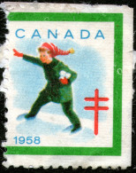 Canada,1958,anti TBC Label,error Shown On Scan,as Scan - Gebruikt