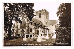 RB 1012 - Raphael Tuck Real Photo Postcard  -  St Asaph Cathedral From South West - Flintshire Wales - Flintshire