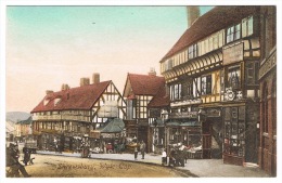 RB 1014 - Early Postcard - Wyle Cop Shrewsbury Shropshire - Good Image With Shops - Shropshire