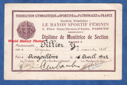 Carte Ancienne - ANGOULEME- Le Rayon Sportif Féminin - Diplome De Monitrice De Gymnastique - Y. Pillier Née à Cognac - Gymnastiek