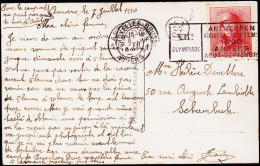 1920. ANTWERPEN 8 VII 1920. VIIe OLYMPIADE ANTWERPEN AUGUSTUS - SEPTEMBER 1920. 10 C AL... (Michel: 148) - JF123957 - Other & Unclassified