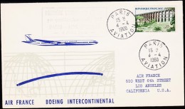 1960. FIRST FLIGHT PARIS - LOS ANGELES PARIS 4-4-1960 AVIATION. 0,85 F.  (Michel: 1288) - JF125494 - Other & Unclassified