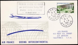 1960. FIRST FLIGHT PARIS - LOS ANGELES PARIS 4-4-1960 AVIATION. 0,85 F.  (Michel: 1288) - JF125498 - Other & Unclassified