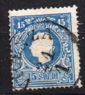 1859 Antichi Stati Lombardo Veneto N. 32   15 Soldi Timbrato Used  Sassone 160 € - Lombardo-Vénétie