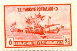TURKEY  -  1941  Barbarossa  6k  Mounted/Hinged Mint - Unused Stamps