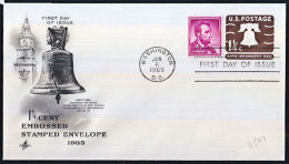 B0481 USA 1965, Pre-paid Cover, '1¼ C Embossed Stamped Envelope' FDC, Washington - 1961-80