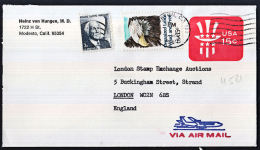 B0495 USA 1980, 15c Pre-paid Cover, Airmail To England - 1961-80