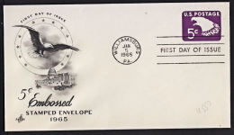 B0500 USA 1965, Pre-paid Cover, '5c Embossed Stamped Envelope' FDC, Williamsburg - 1961-80