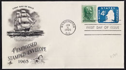 B0501 USA 1965, Pre-paid Cover, '4c Embossed Stamped Envelope' FDC, Washington - 1961-80