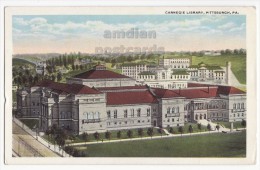 PITTSBURGH PA - CARNEGIE LIBRARY BUILDINGS GENERAL VIEW ~c1920s Vintage Postcard [5612] - Pittsburgh