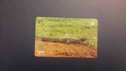 Brasil-serie Jacare-(telems)- Number 3/6-used Card - Coccodrilli E Alligatori