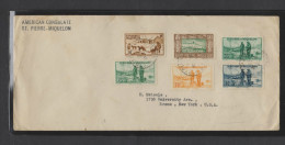 O) 1938 ST PIERRE AND MIQUELON- SLED DOG, EVERYDAY  LIFE AT THE POLE, RARE, CIRCULATED TO UNITED STATES, XF - Storia Postale