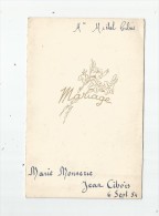Menu 4 Volets  , Mariage , 16 X 10.5 , 1954 , Déjeuner , Diner , 2 Scans - Menus