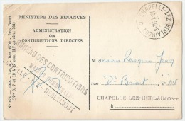 Carte Ministère Des Finances  Obl  Chapelle Lez Herlaimont (1950) - Other & Unclassified