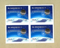 ITALIA :  50°Ann. Lancio Satellite San Marco Da 0,80 €. In QUARTINA   MNH** 15.12.2014 - 2011-20: Mint/hinged