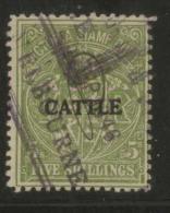 AUSTRALIA VICTORIA CATTLE  REVENUE 1927 5/- GREEN BF#12 - Steuermarken