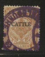 AUSTRALIA VICTORIA CATTLE  REVENUE 1927 10/- BROWN BF#14 - Steuermarken