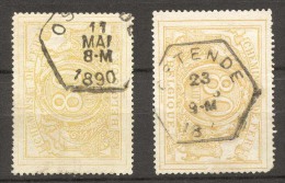 België/Belgique Spoorwegzegels SP/TR/Belgique Chemin De Fer CF 2X N° 5 Stempel/cachet Ostende - Autres & Non Classés