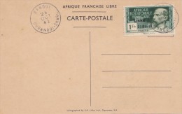 OUBANGUI   CARTE DU GENERAL DE GAULLE A BRAZZAVILLE 1942 - Brieven En Documenten