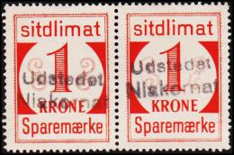 1939. Sparemærke Sitdlimat. 2x 1 Kr. Udstedet Niakornat.  (Michel: ) - JF127619 - Spoorwegzegels