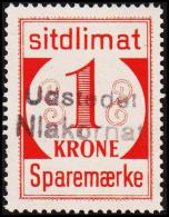 1939. Sparemærke Sitdlimat. 1 Kr. Udstedet Niakornat.  (Michel: ) - JF127623 - Parcel Post