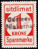 1939. Sparemærke Sitdlimat. 1 Kr. Udstedet Niakornat.  (Michel: ) - JF127629 - Paketmarken