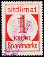 1939. Sparemærke Sitdlimat. 1 Kr. Handelsstedet Kutdligssat.  (Michel: ) - JF127618 - Parcel Post