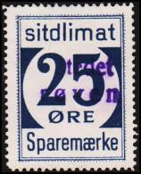 1939. Sparemærke Sitdlimat. 25 ØRE Udstedet Prøven.  (Michel: ) - JF127631 - Spoorwegzegels