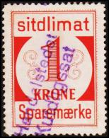 1939. Sparemærke Sitdlimat. 1 Kr. Handelsstedet Kutdligssat.  (Michel: ) - JF127615 - Spoorwegzegels