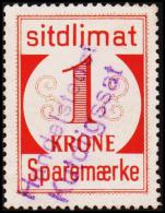 1939. Sparemærke Sitdlimat. 1 Kr. Handelsstedet Kutdligssat.  (Michel: ) - JF127617 - Spoorwegzegels