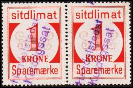 1939. Sparemærke Sitdlimat. 2x 1 Kr. Handelstedet Kutdligssat.  (Michel: ) - JF127649 - Paquetes Postales