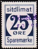 1939. Sparemærke Sitdlimat. 25 ØRE Udstedet Prøven.  (Michel: ) - JF127634 - Pacchi Postali