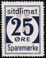 1939. Sparemærke Sitdlimat. 25 ØRE Udstedet Satut.  (Michel: ) - JF127661 - Paketmarken