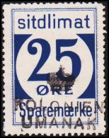 1939. Sparemærke Sitdlimat. 25 ØRE KOLONIEN UMANAK.  (Michel: ) - JF127670 - Pacchi Postali