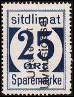 1939. Sparemærke Sitdlimat. 25 ØRE Udstedet Uvkusigssat.  (Michel: ) - JF127694 - Parcel Post