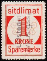 1939. Sparemærke Sitdlimat. 1 Kr. Udstedet Uvkusigssat.  (Michel: ) - JF127708 - Paketmarken