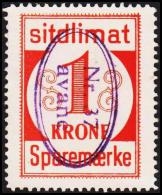 1939. Sparemærke Sitdlimat. 1 Kr. Nr. 37 Avane. LUX (Michel: ) - JF127723 - Parcel Post