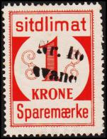 1939. Sparemærke Sitdlimat. 1 Kr. Nr. 16 Avane.  (Michel: ) - JF127717 - Pacchi Postali