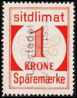 1939. Sparemærke Sitdlimat. 1 Kr. Udstedet Uvkusigssat.  (Michel: ) - JF127714 - Paketmarken