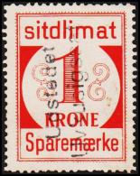 1939. Sparemærke Sitdlimat. 1 Kr. Udstedet Uvkusigssat.  (Michel: ) - JF127712 - Spoorwegzegels