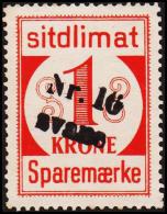 1939. Sparemærke Sitdlimat. 1 Kr. Nr. 16 Avane.  (Michel: ) - JF127716 - Spoorwegzegels