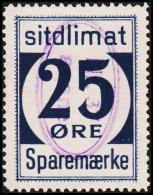 1939. Sparemærke Sitdlimat. 25 ØRE. Nr. 37 Avane.  (Michel: ) - JF127733 - Colis Postaux