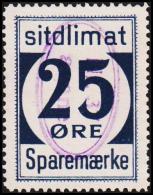 1939. Sparemærke Sitdlimat. 25 ØRE. Nr. 37 Avane.  (Michel: ) - JF127733 - Pacchi Postali